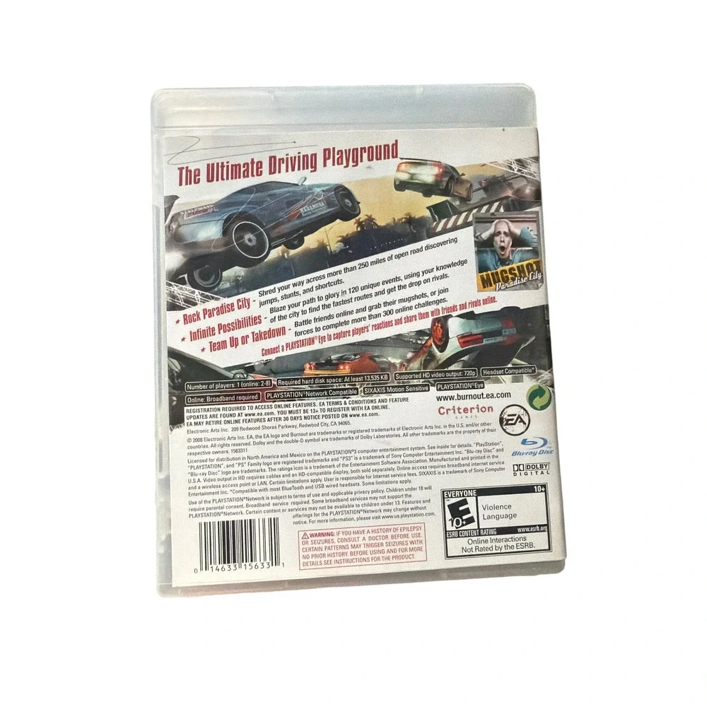 Burnout Paradise Sony PlayStation 3 PS3 Racing Game EA Criterion BLUS-30061